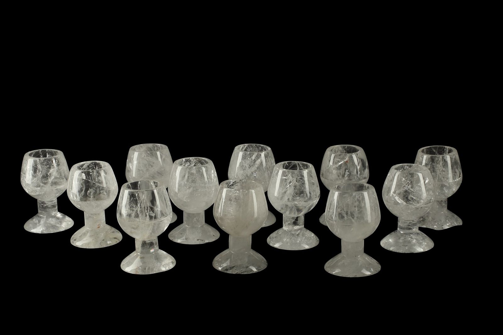 A SET OF TWELVE ROCK CRYSTAL GOBLETS  2fb3dbe