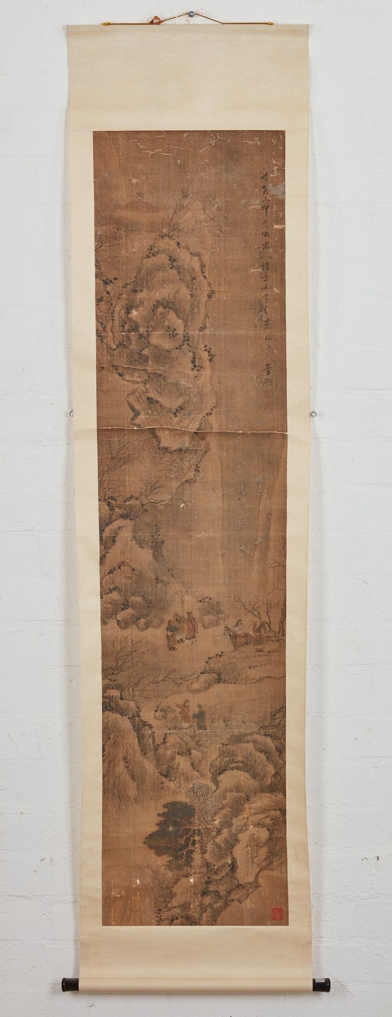 A LANDSCAPE PAINTING HANGING SCROLL