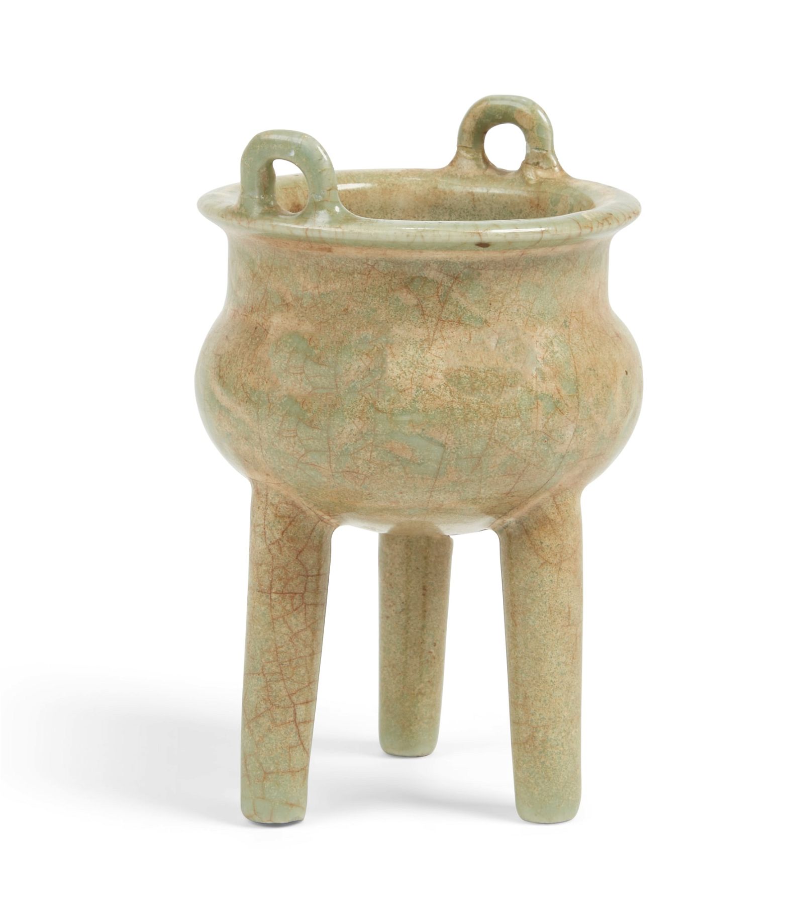 A CHINESE LONGQUAN CELADON TRIPOD CENSERA