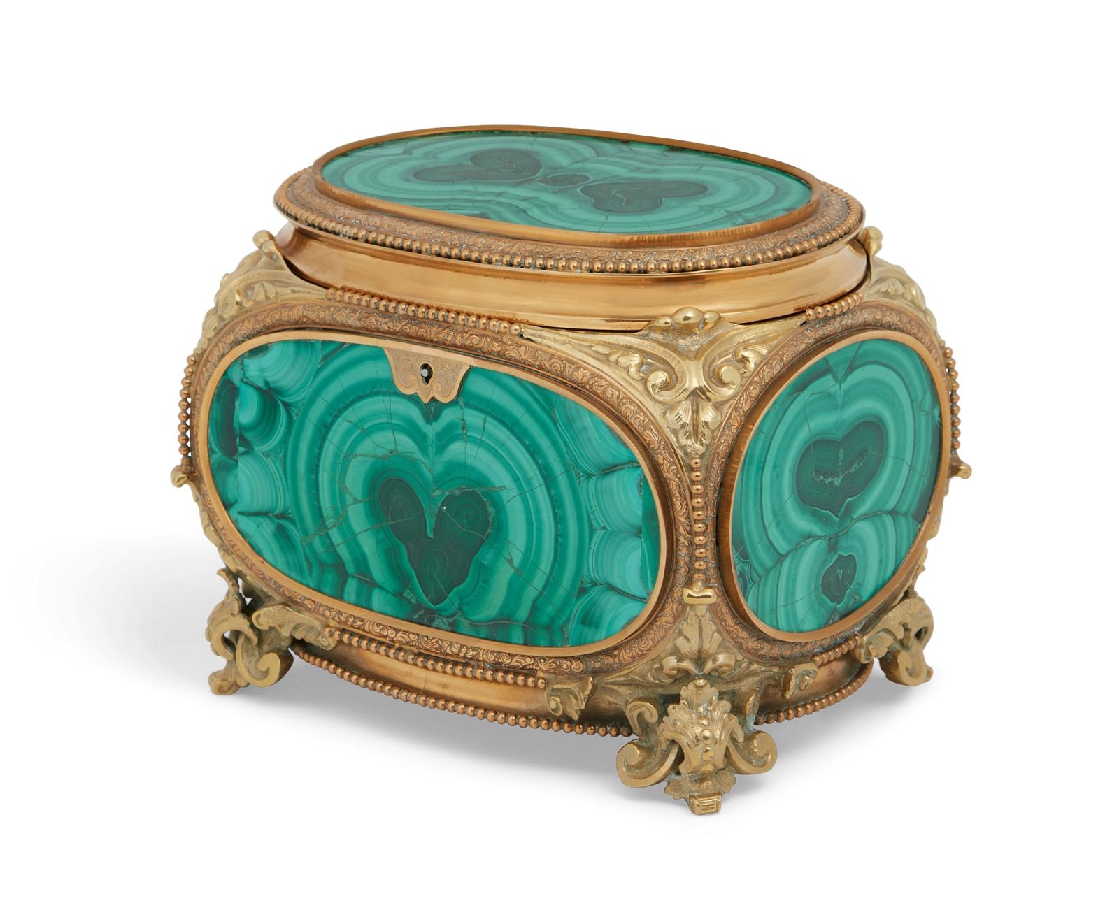 A FRENCH GILT BRONZE MOUNTED MALACHITE 2fb3f4d