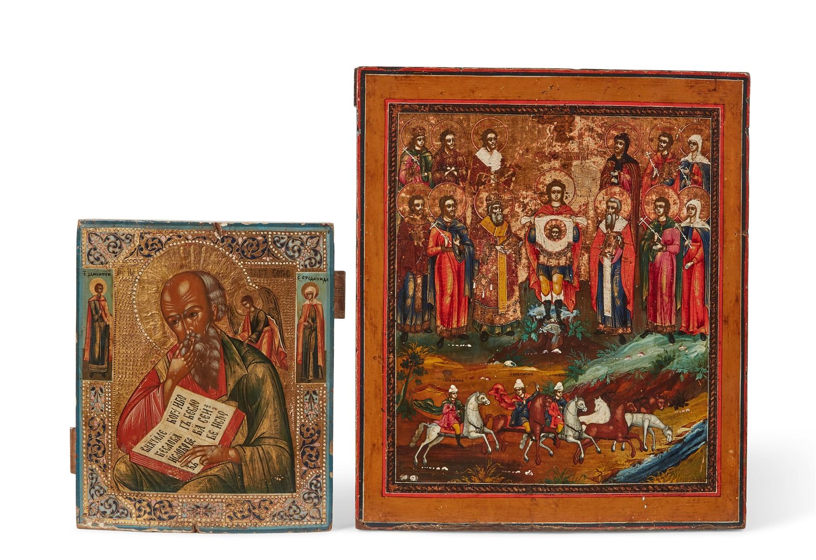 TWO RUSSIAN ICONS 19TH CENTURYTwo 2fb3f12