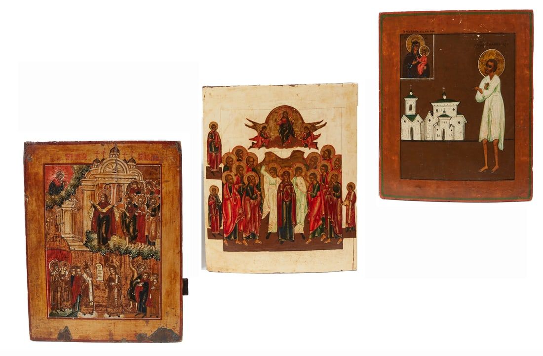 THREE RUSSIAN ICONS, 18TH-19TH CENTURYThree