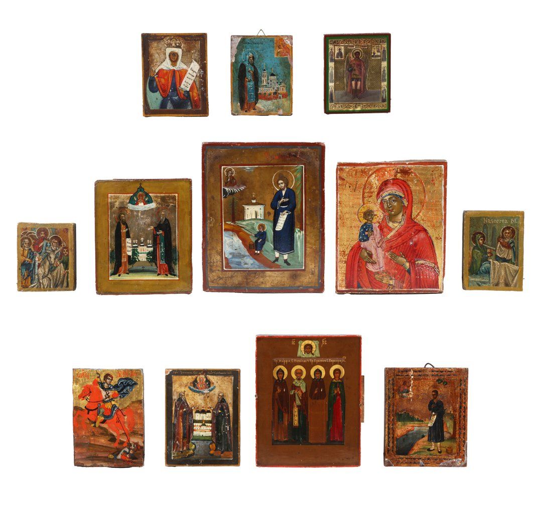 TWELVE EASTERN ORTHODOX ICONS, 18TH-20TH