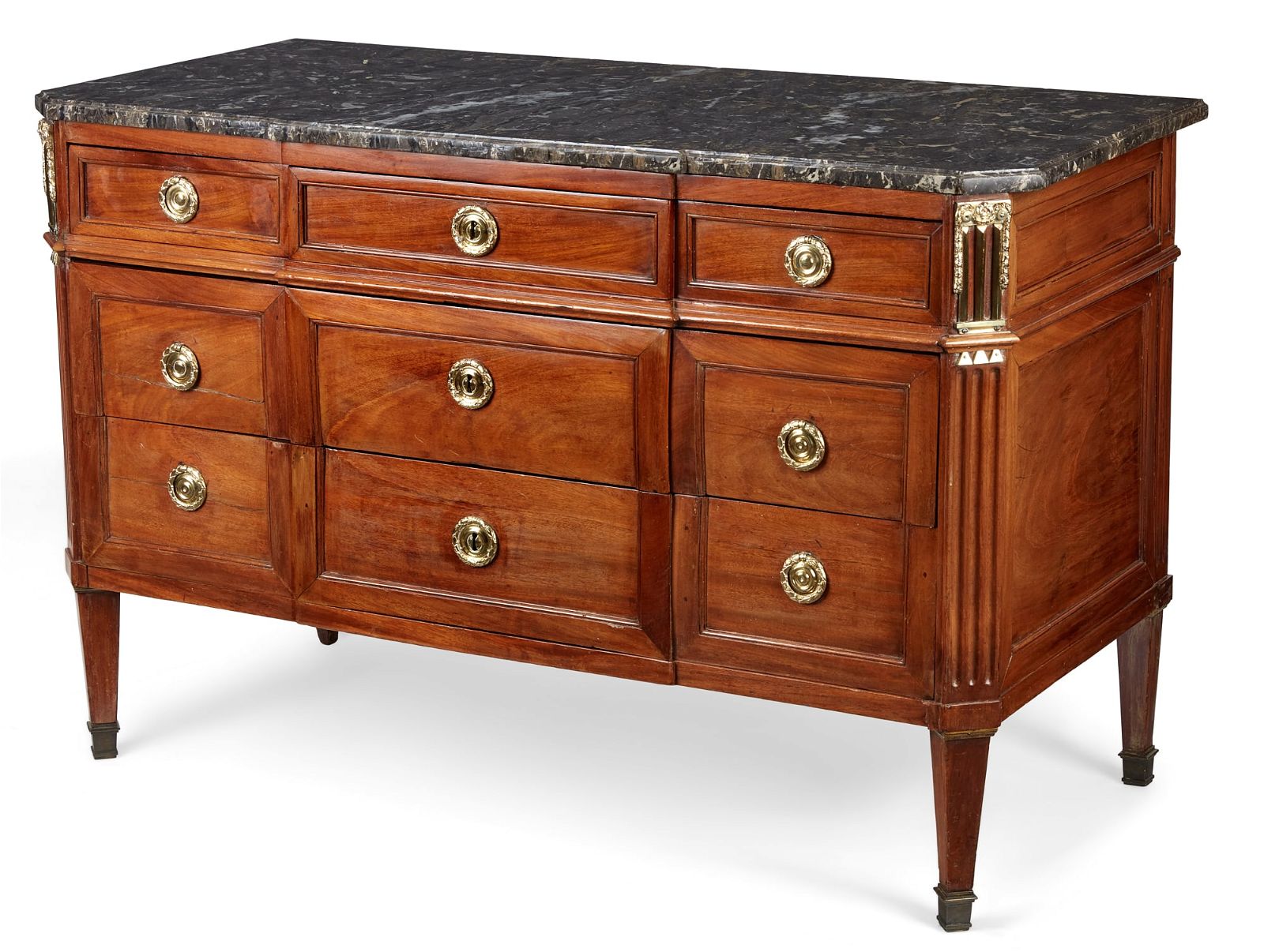 A DIRECTOIRE MAHOGANY COMMODE, LATE