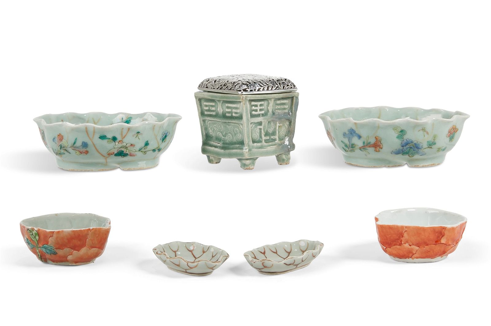 A SEVEN PIECE GROUP OF CHINESE CELADON