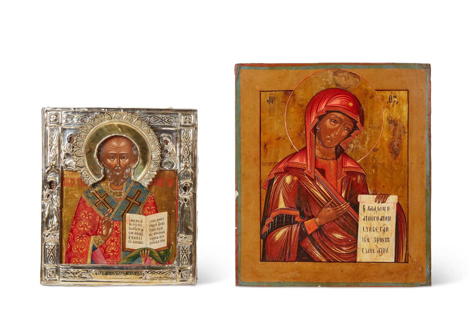 TWO RUSSIAN ICONS 19TH CENTURYTwo 2fb3fff