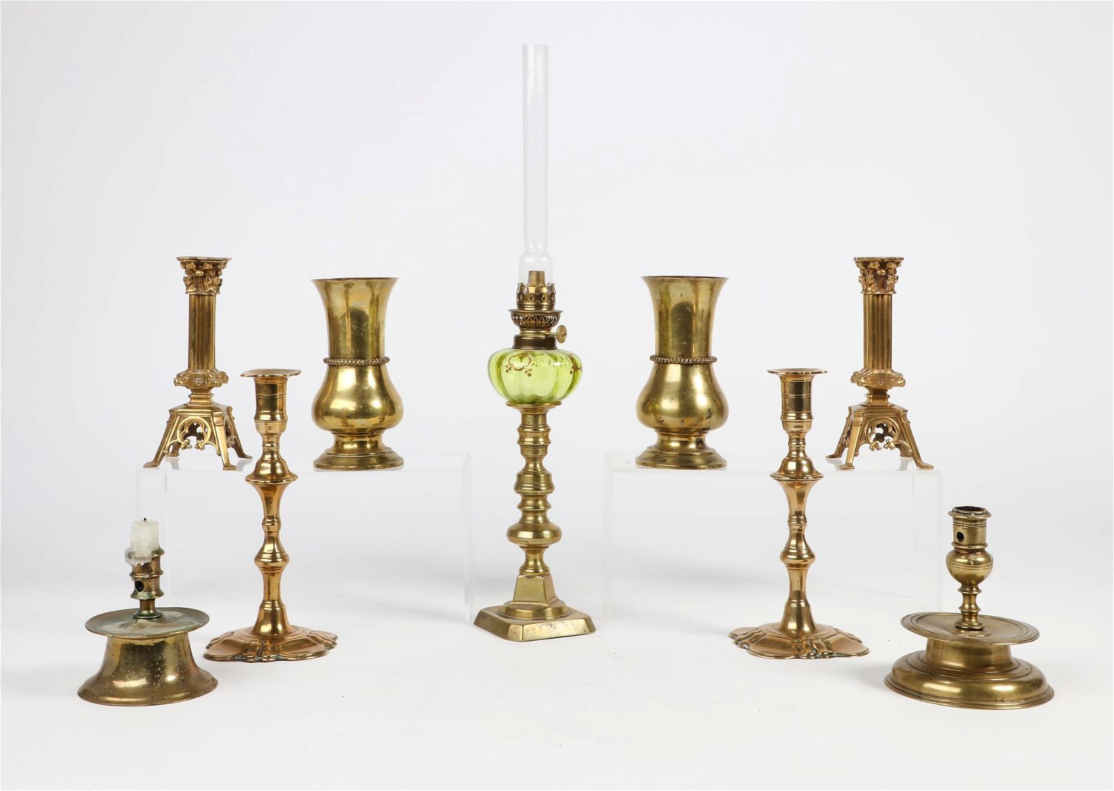 A GROUP OF CONTINENTAL BRASS TABLE 2fb407d
