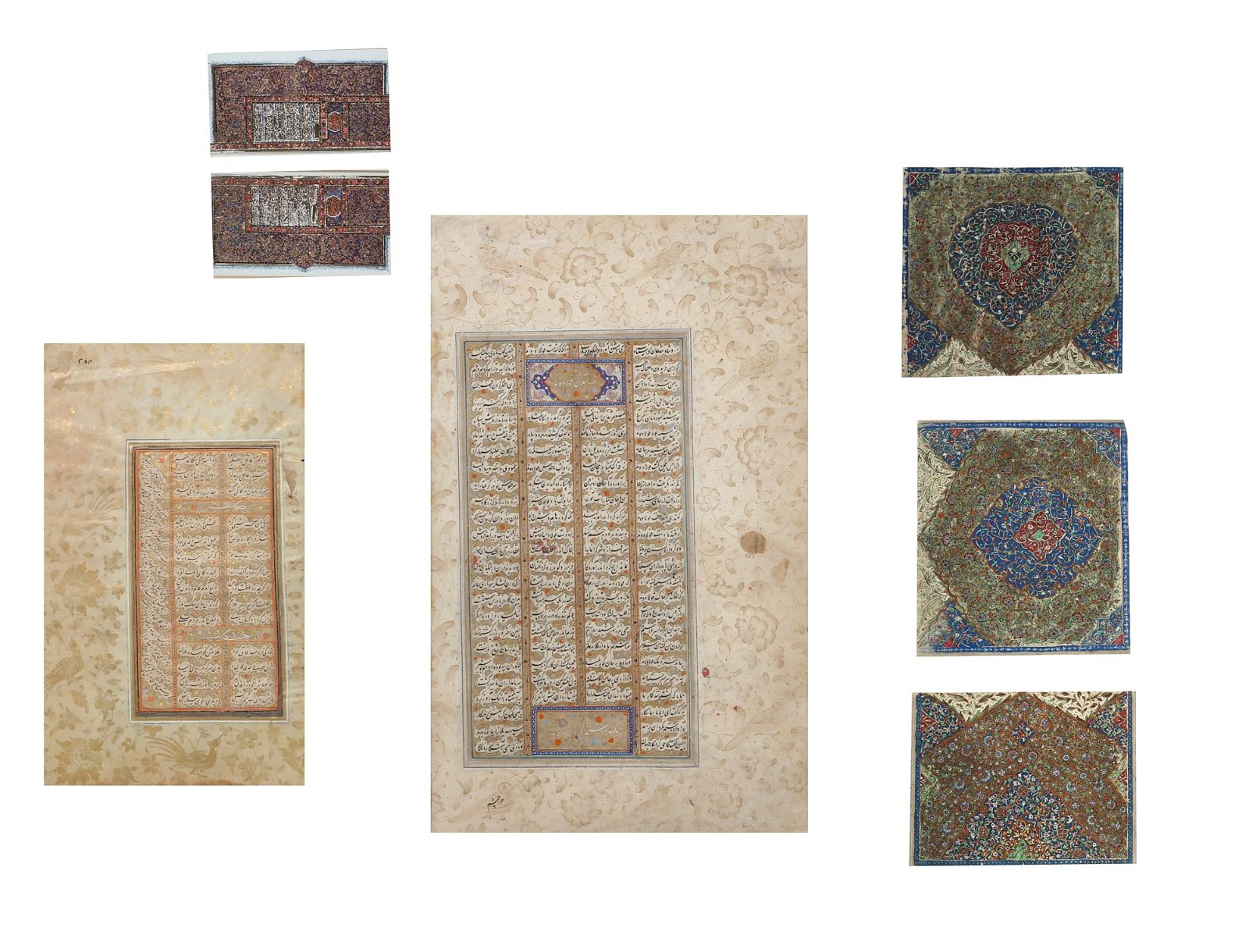 A GROUP OF SIX ILLUMINED LEAVESA 2fb4092