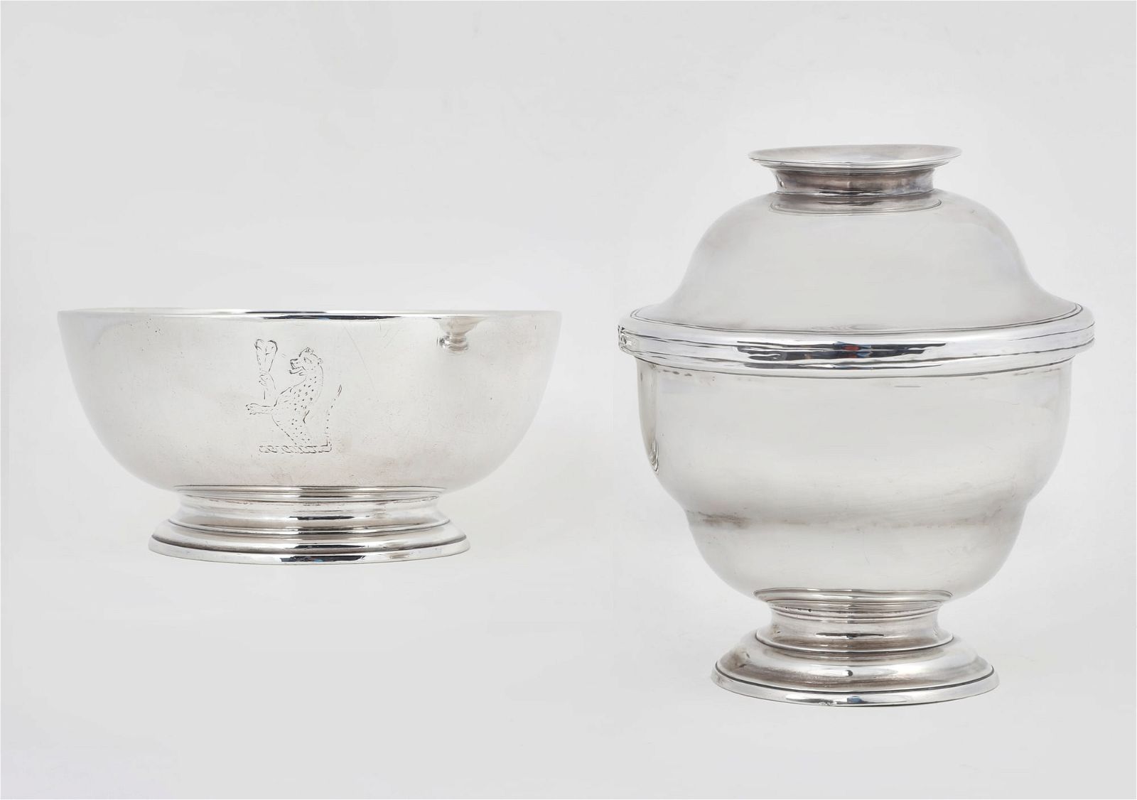 A GEORGE II SILVER BOWL AND SILVER 2fb40d0