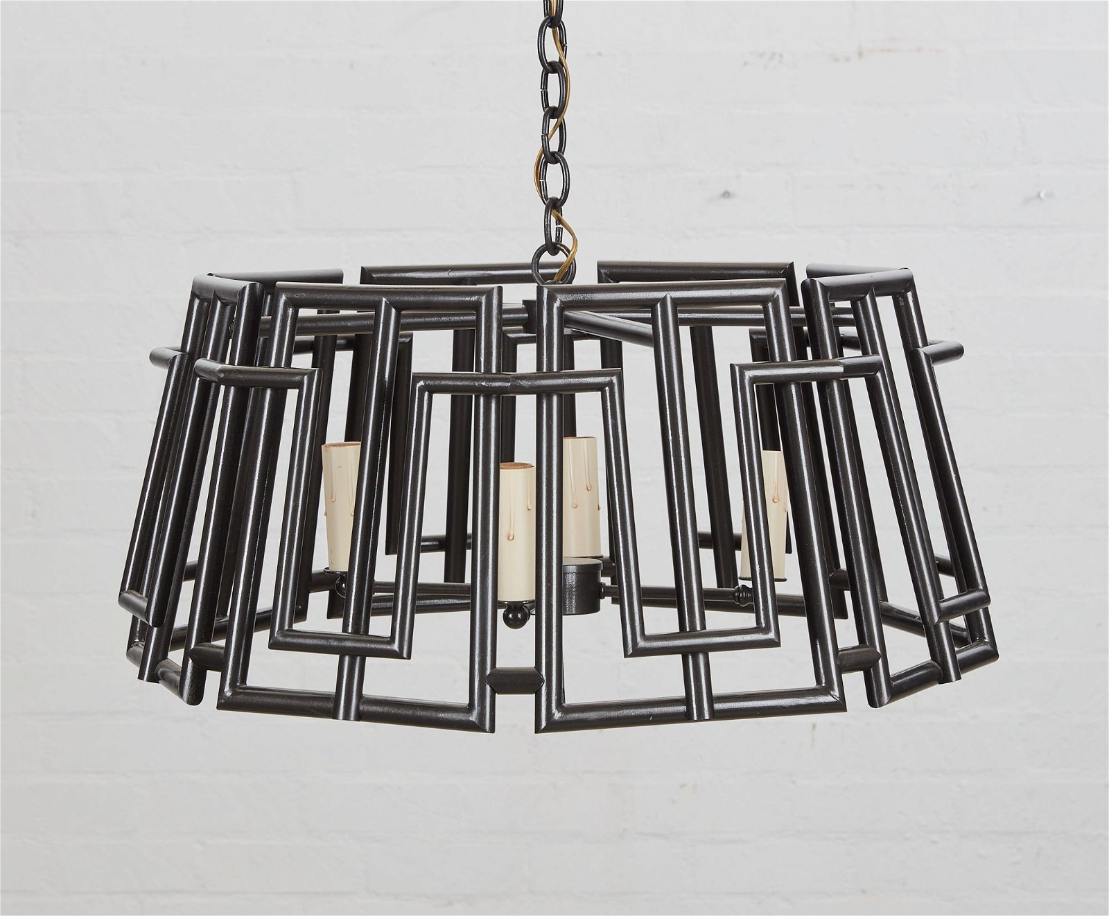 A PAUL MARRA FOUR LIGHT TRELLIS CHANDELIERA