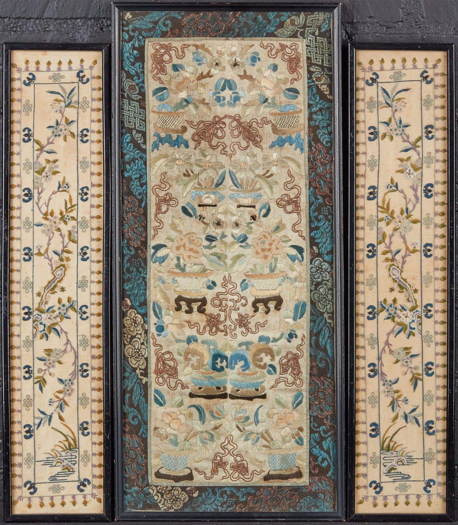 A GROUP OF THREE FRAMED ASIAN TEXTILE 2fb4172