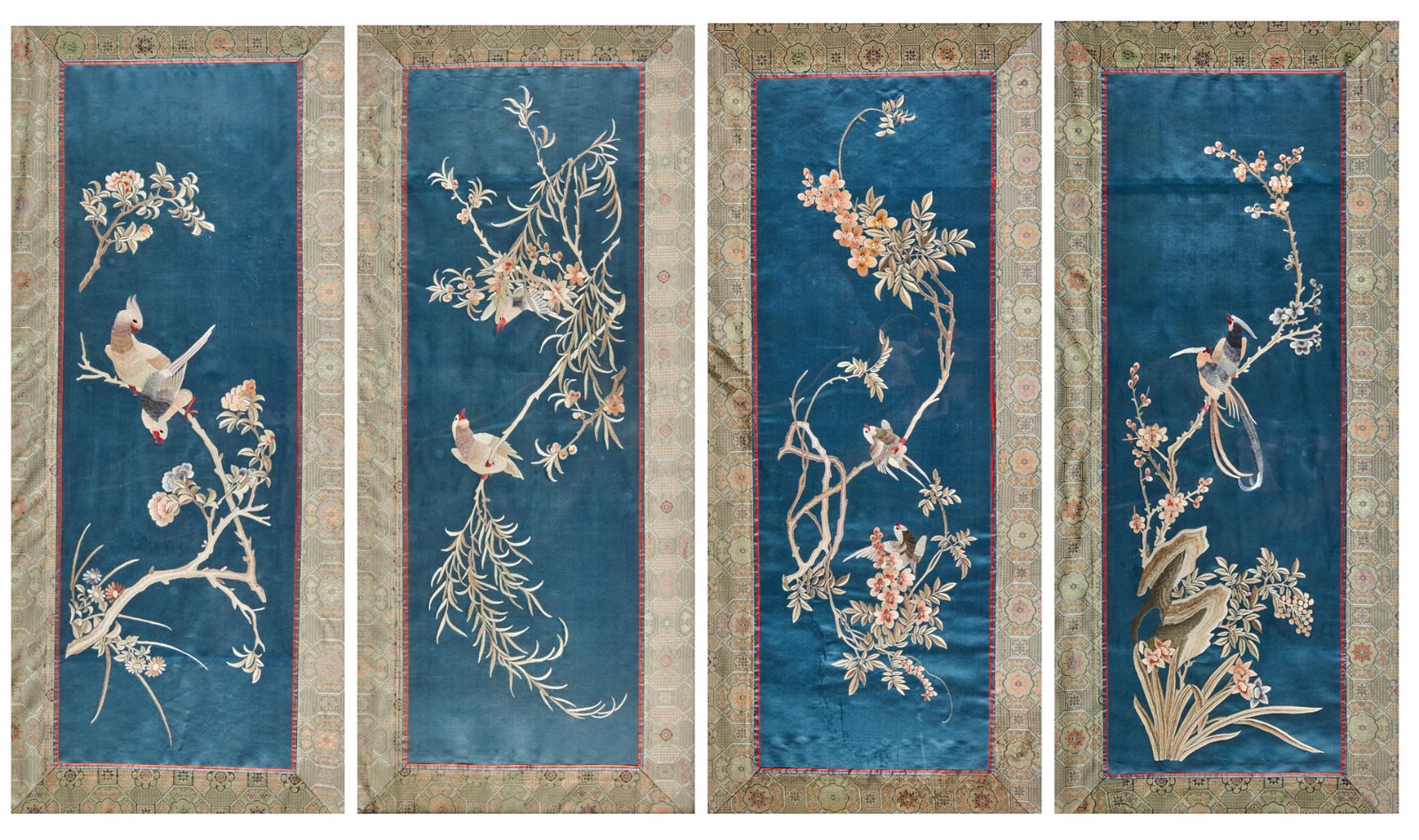 FOUR FRAMED ASIAN EMBROIDERIESFour 2fb41cc