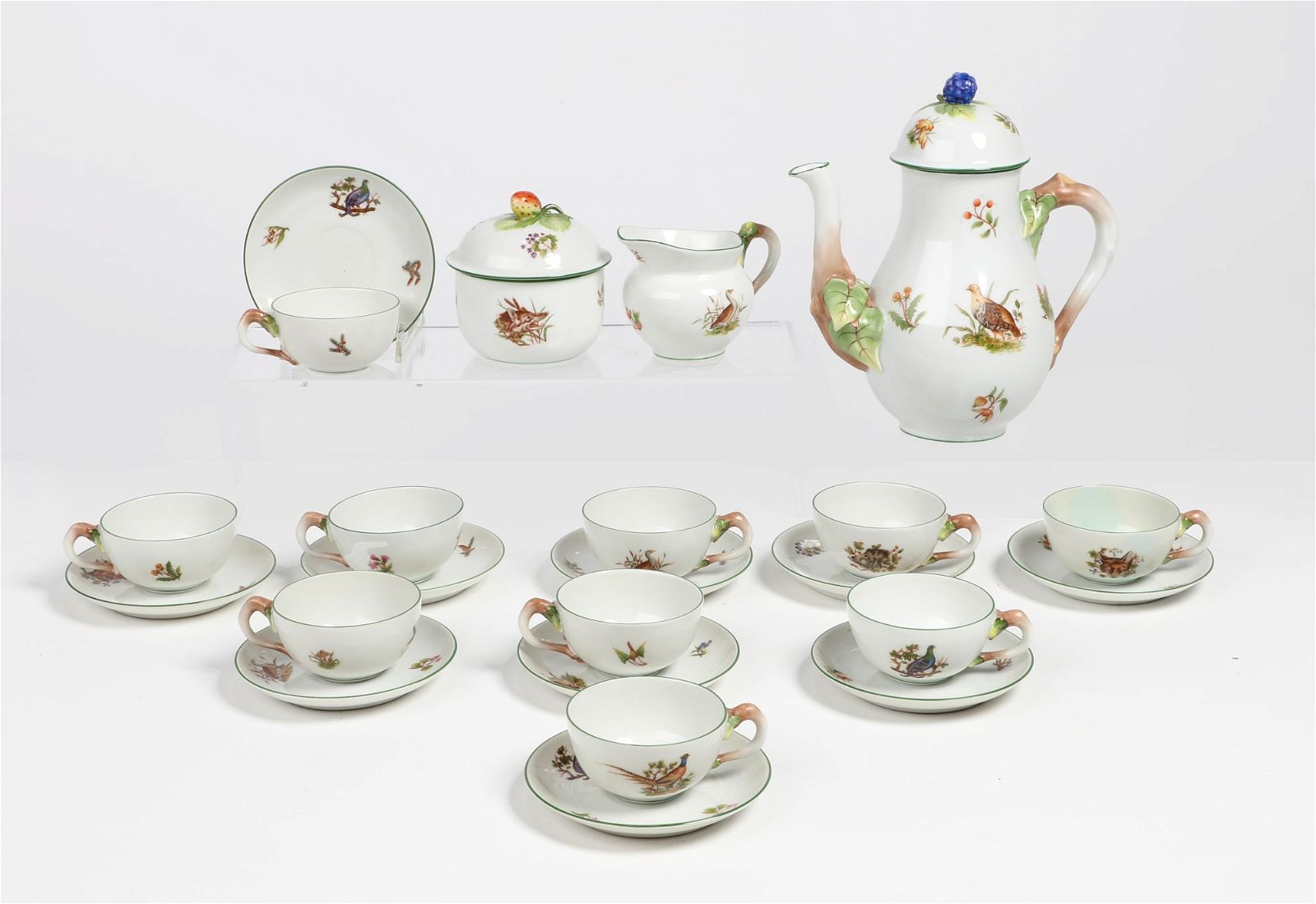 A HEREND PORCELAIN COFFEE SETA Herend