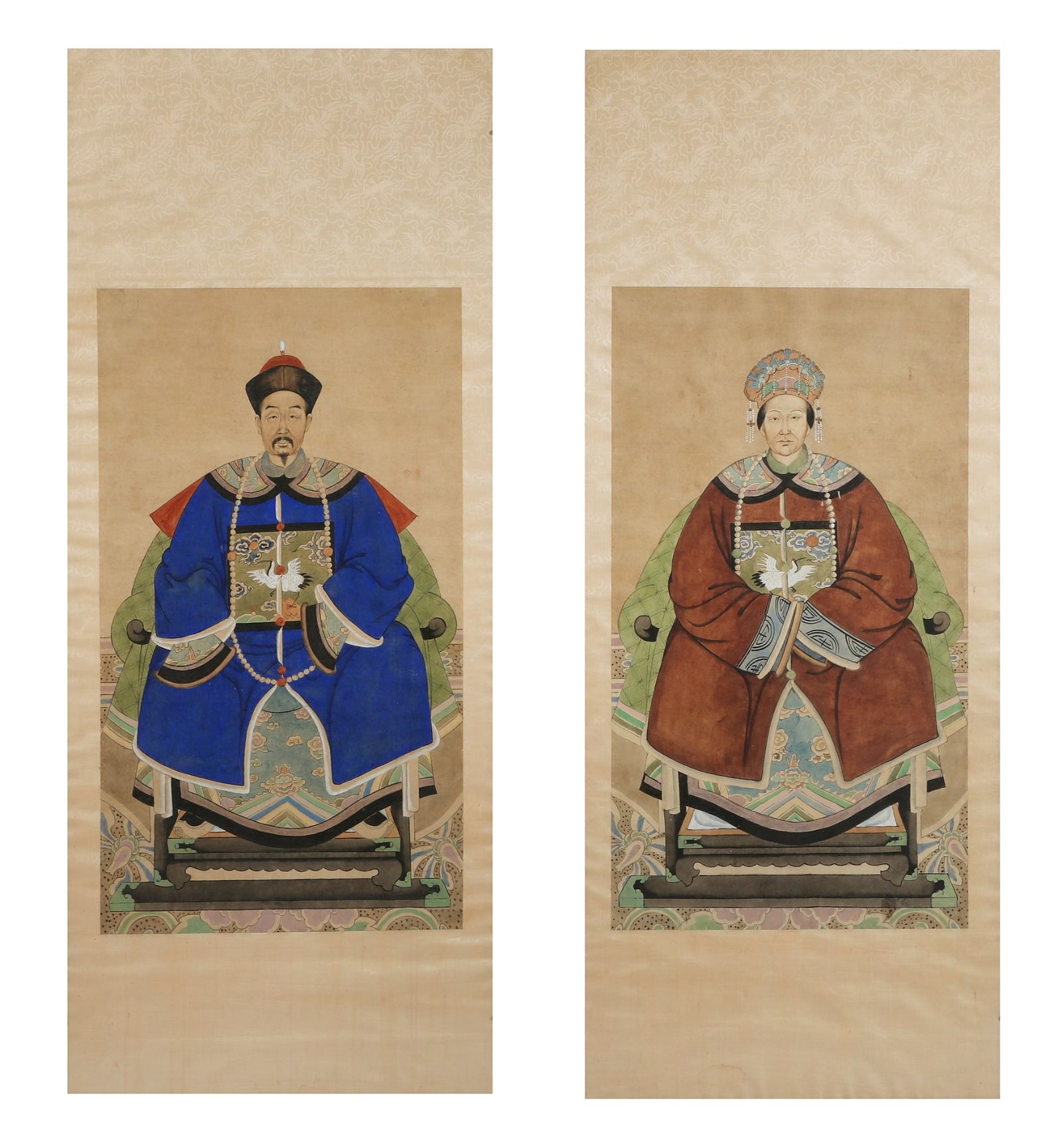 A PAIR OF CHINESE ANCESTOR PORTRAITSA 2fb42c5