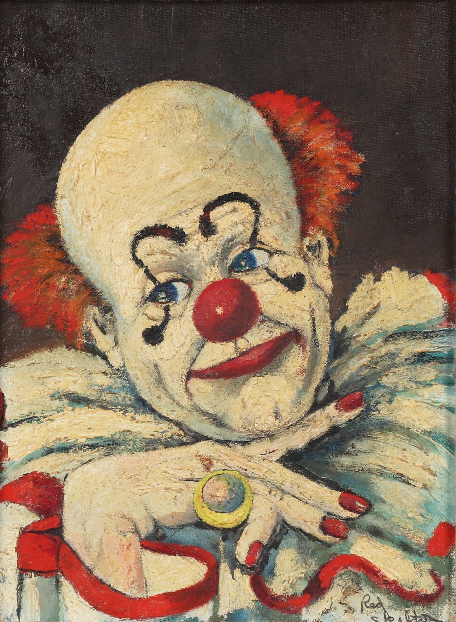 RED SKELTON CLOWN WITH A PINKY 2fb438b