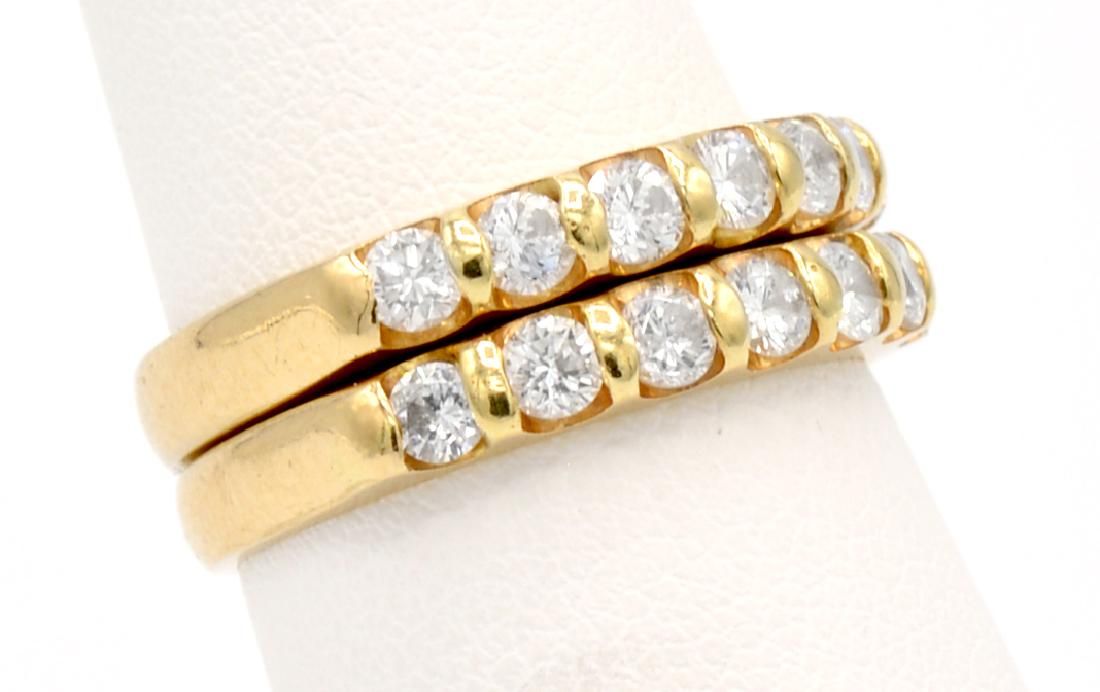 LOT: TWO STACKABLE 14K YELLOW GOLD