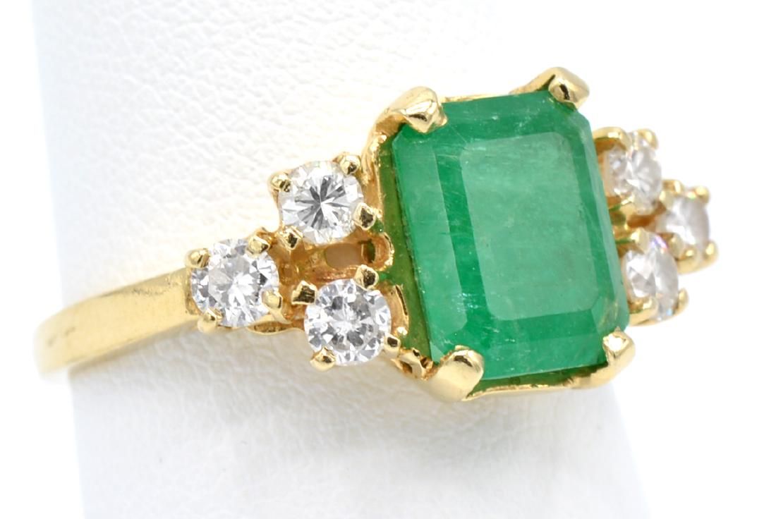 14K YELLOW GOLD EMERALD DIAMOND 3d18d9