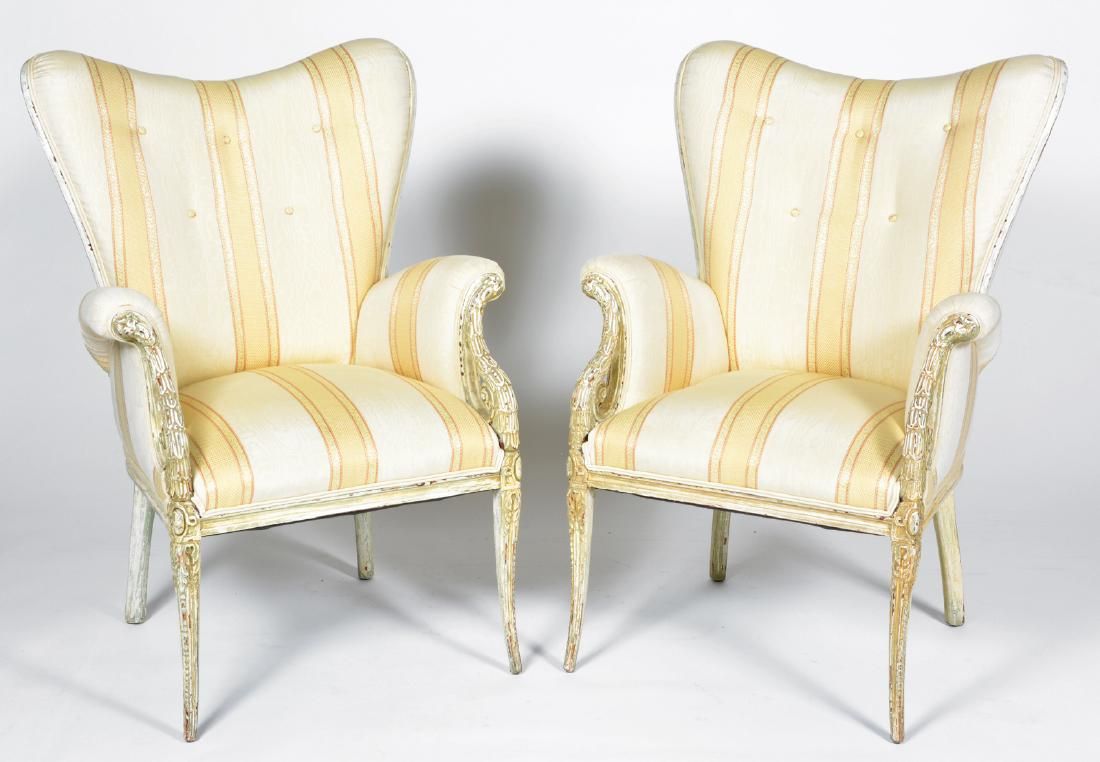 PAIR OF CONTINENTAL UPHOLSTERED 3d1964