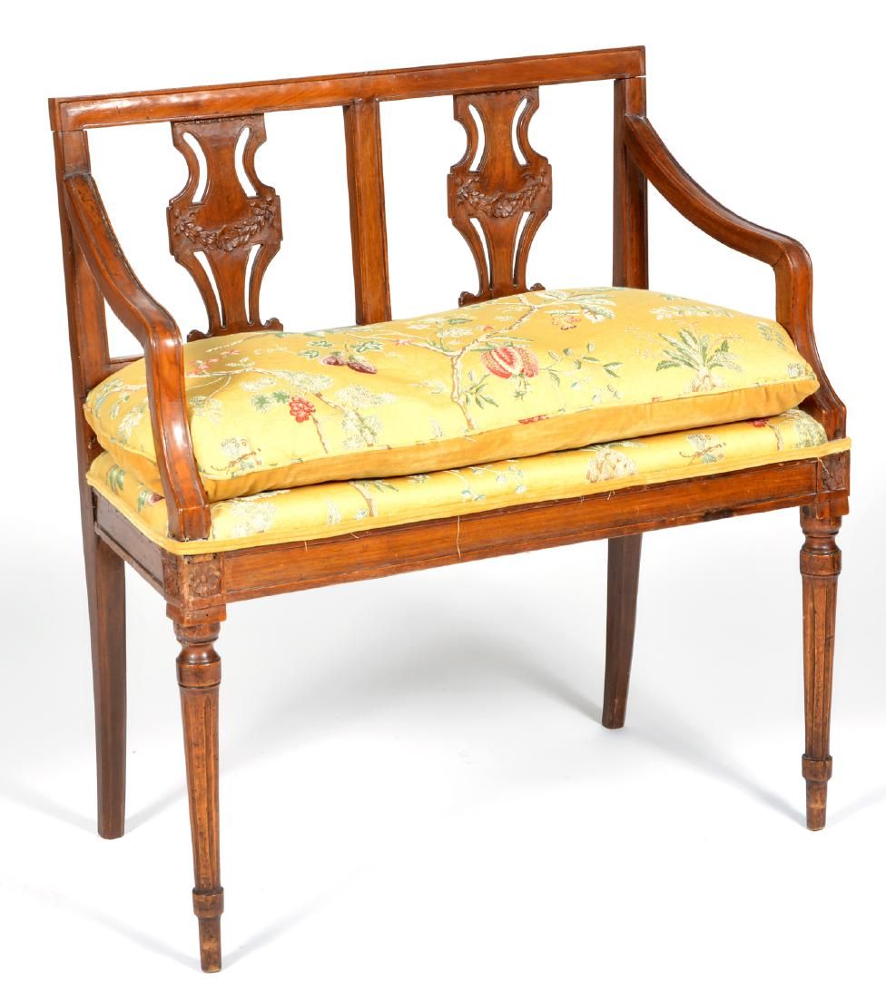 CONTINENTAL FRUITWOOD BENCH, 19TH
