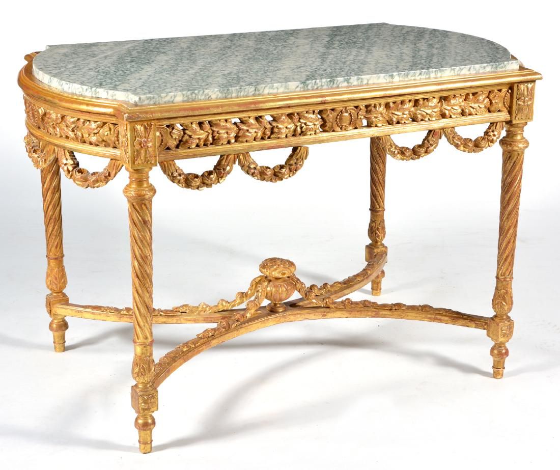 FRENCH NAPOLEON III GILT WOOD TABLE 3d1971