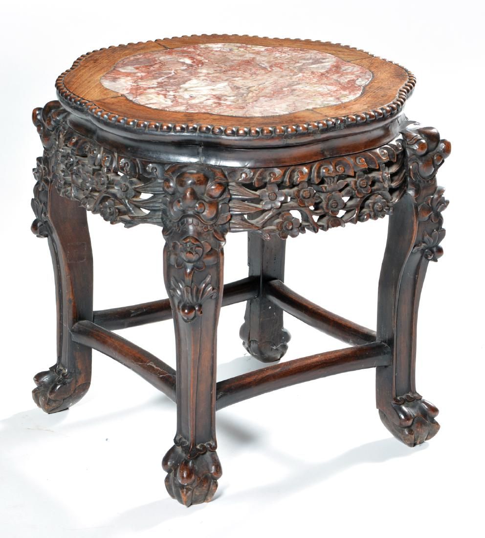 CHINESE CARVED ROSEWOOD STAND WITH 3d19b0