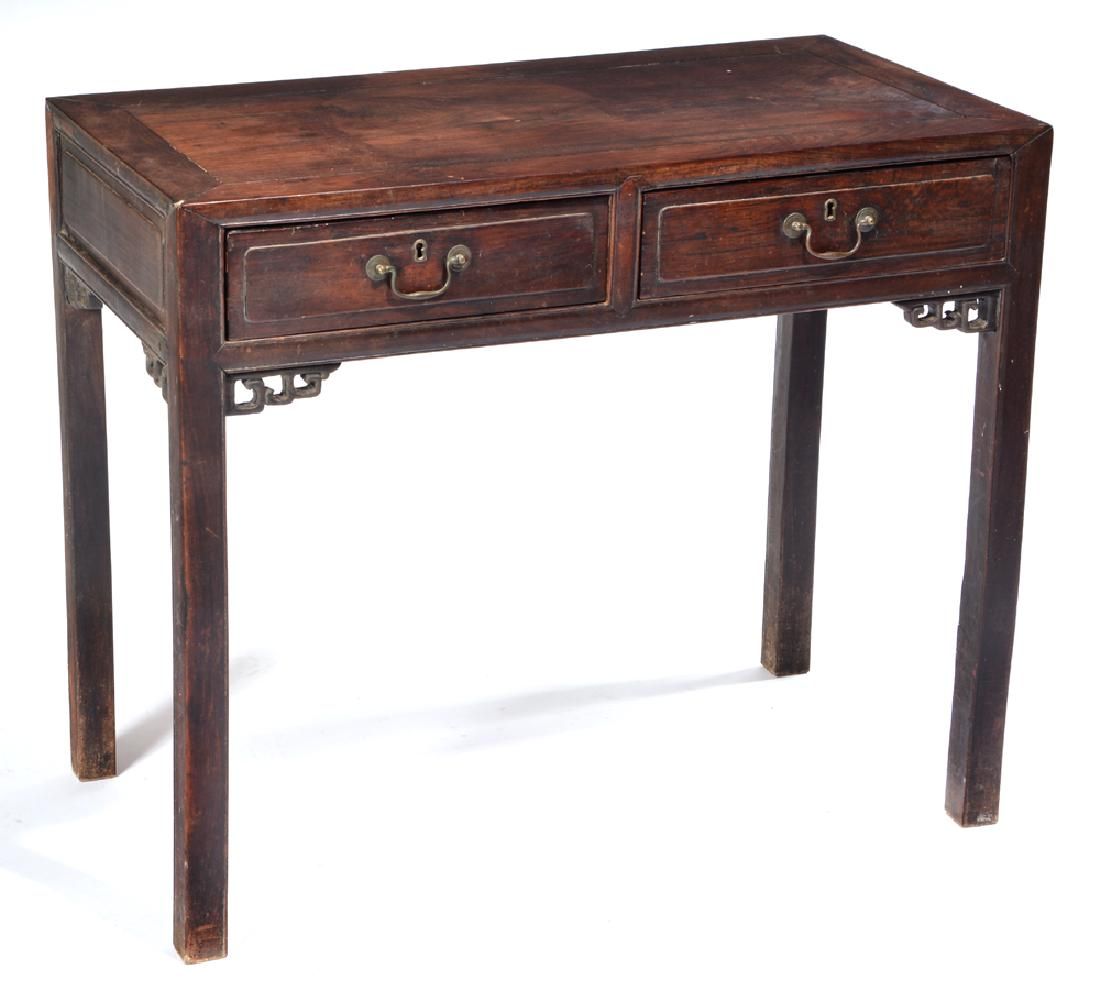 CHINESE ROSEWOOD 2 DRAWER TABLE.Chinese