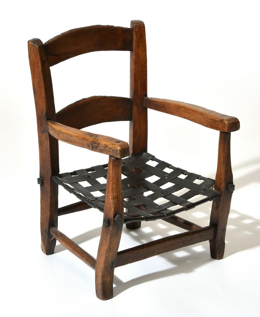 EARLY CHILD'S CHAIR, 19TH C. WITH