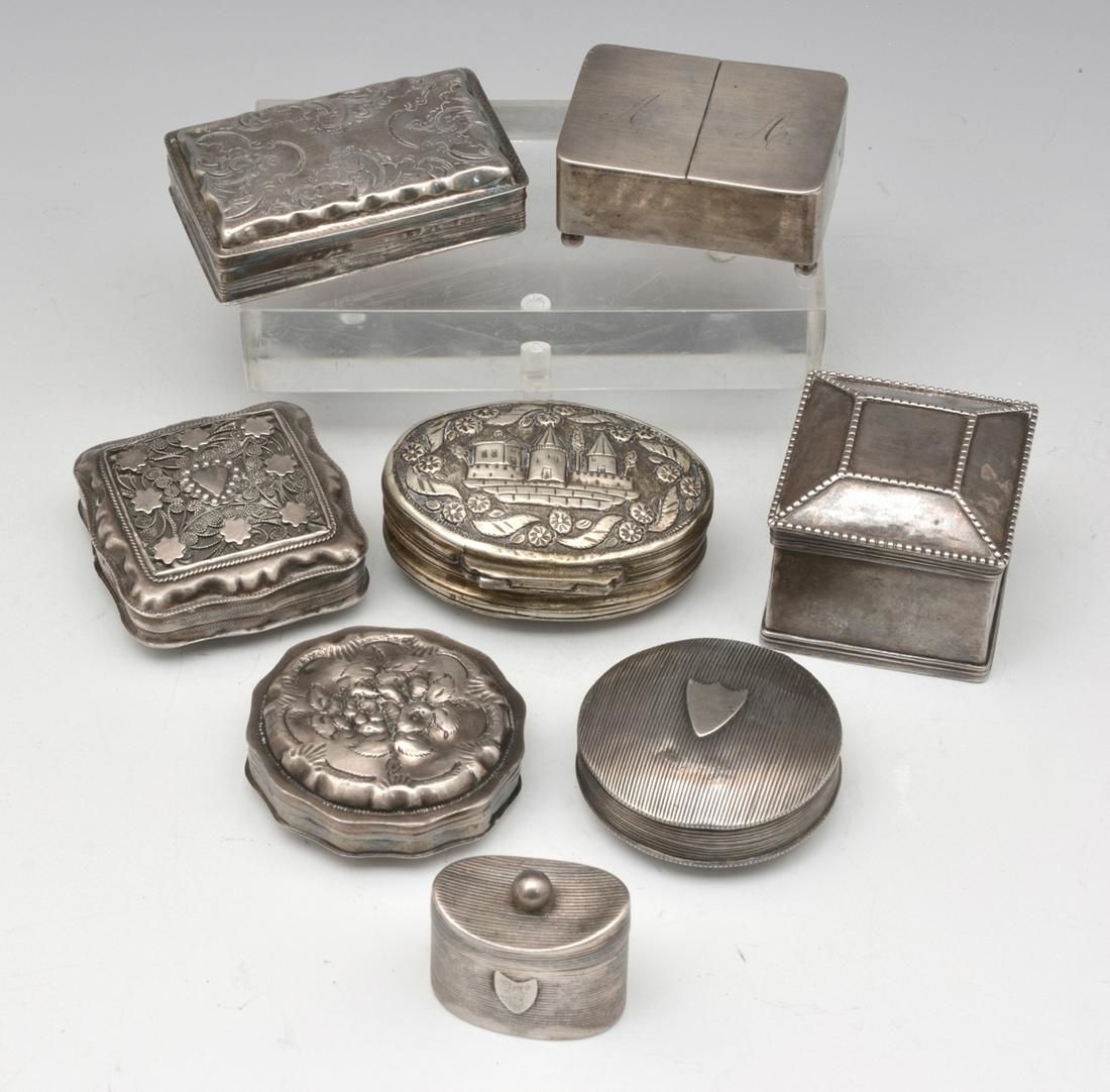 8 EARLY CONTINENTAL SILVER COVERED 3d1a66