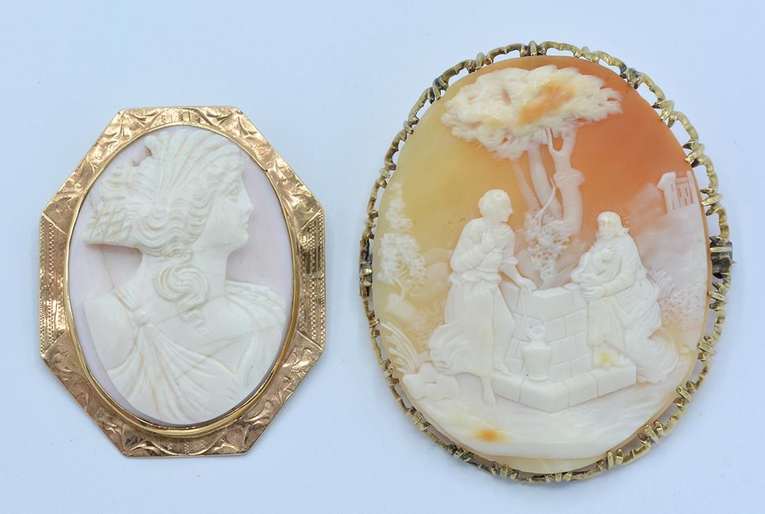 LOT: 14K YELLOW GOLD SHELL CAMEO