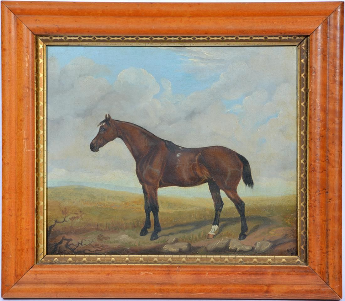 19TH C ENGLISH HORSE PORTRAIT SIGNED