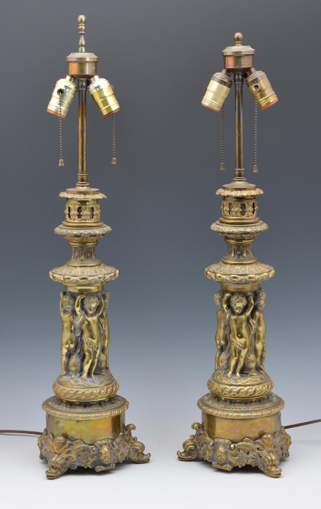 PAIR OF NEOCLASSICAL BRASS TABLE 3d1b56