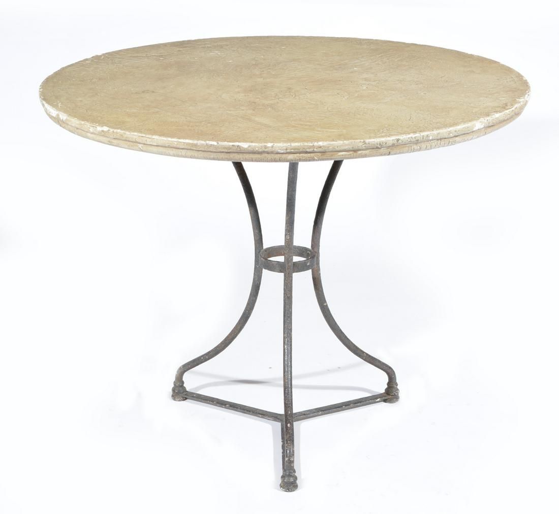 FRENCH BISTRO TABLE WITH IRON BASEFrench 3d1b71