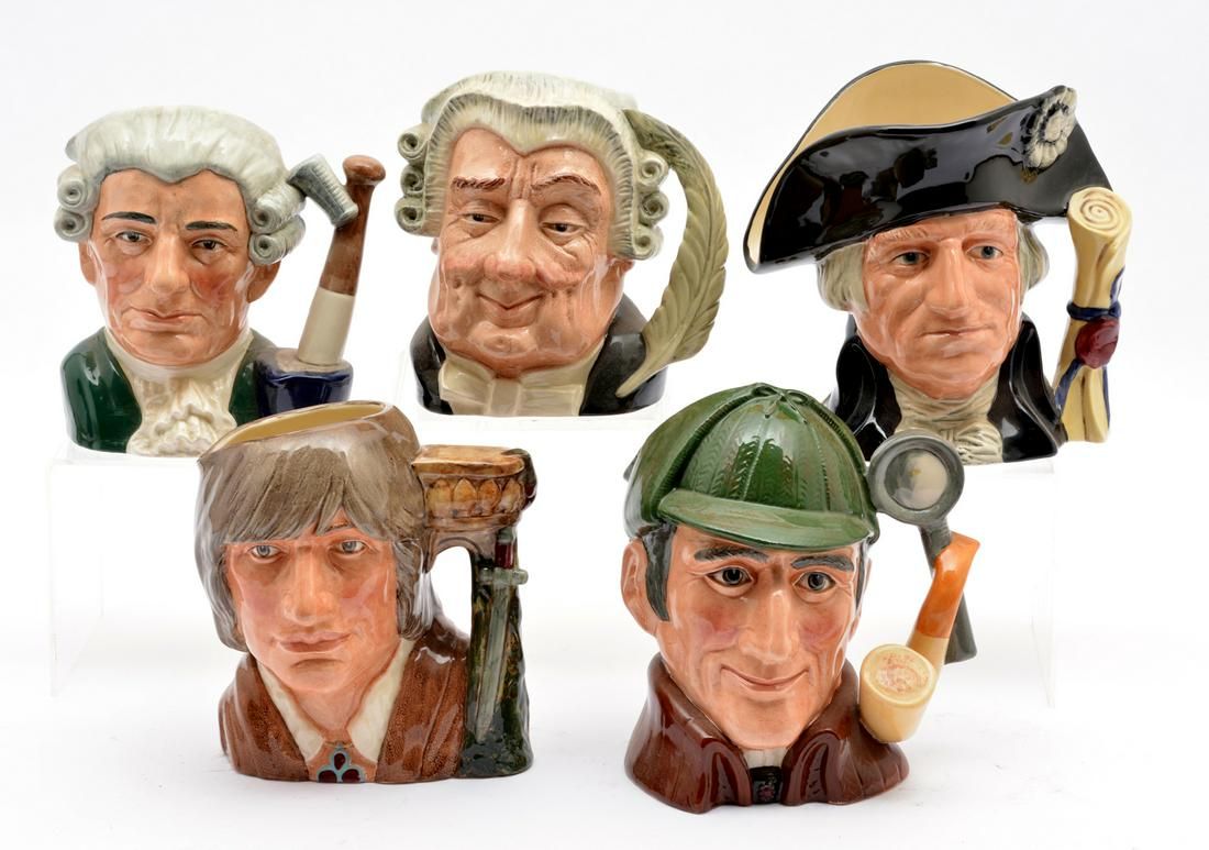 ROYAL DOULTON TOBY JUG GROUPING (5).Royal