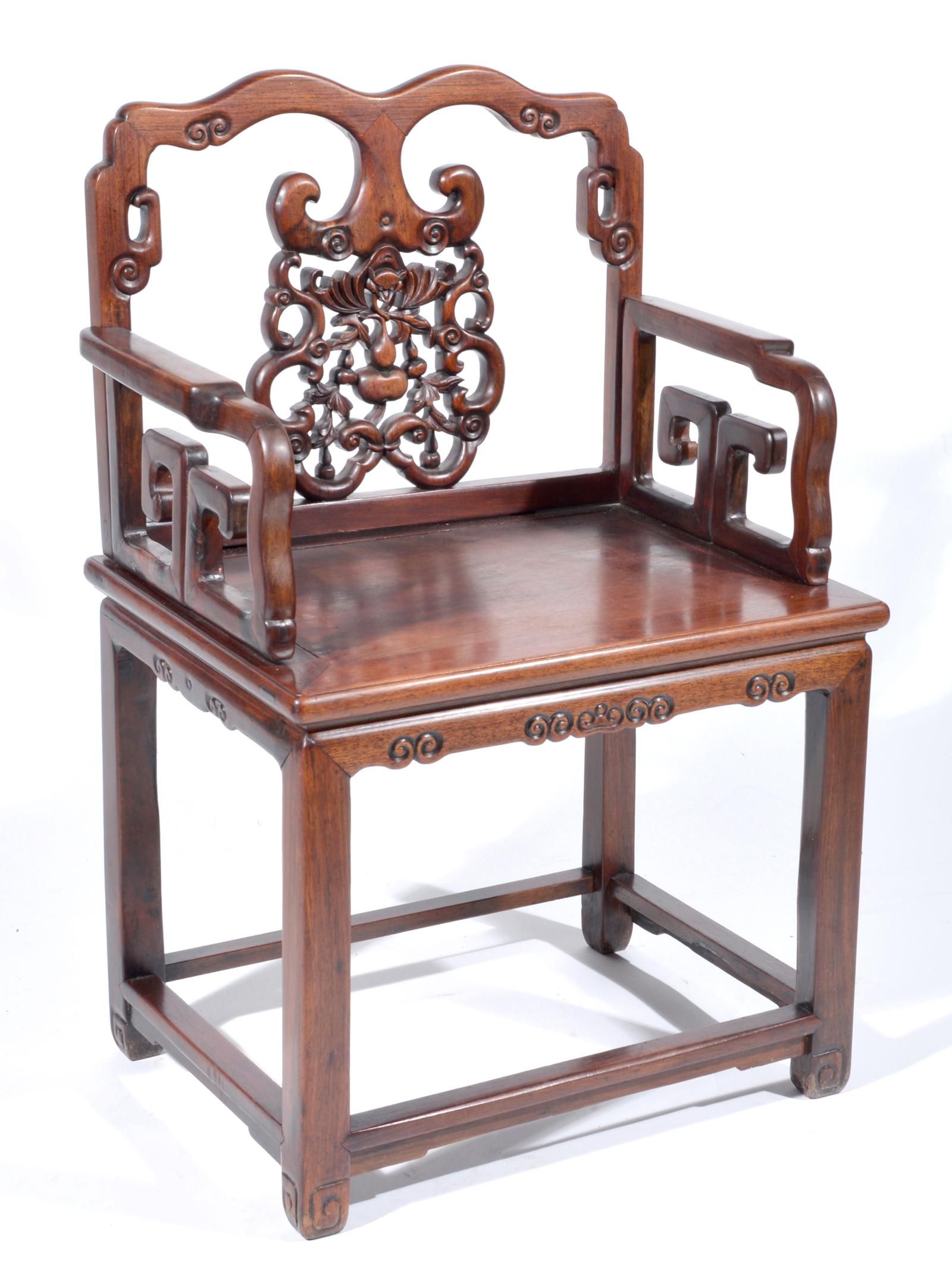 CHINESE HARDWOOD ARMCHAIRChinese 3d1d34
