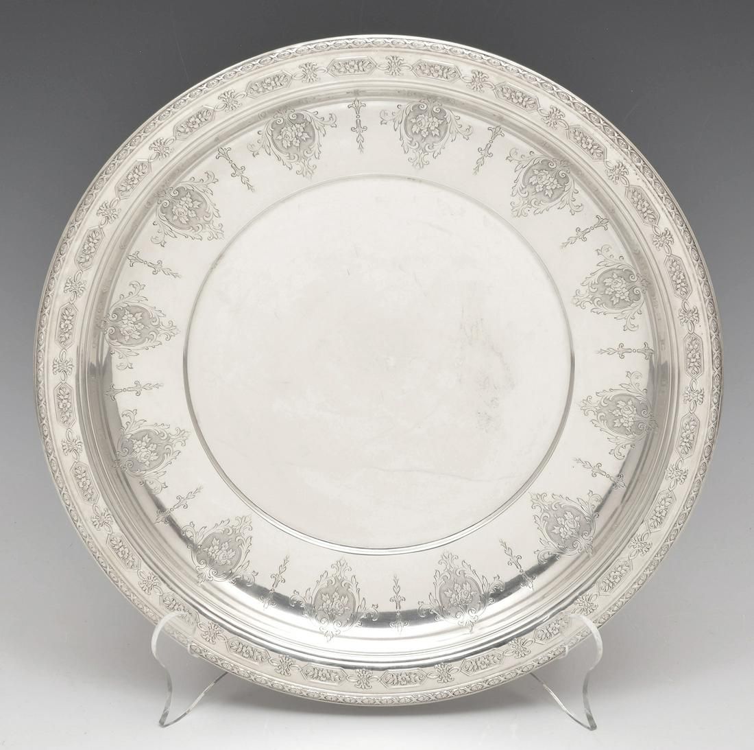 TOWLE LOUIS XIV STERLING TRAY, 14 DIA.,