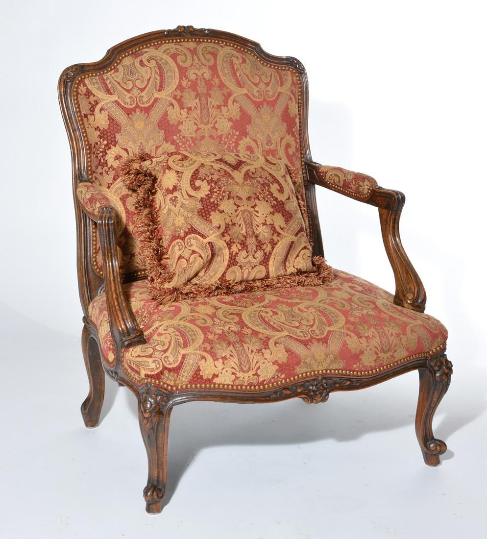 FRENCH OPEN ARMCHAIR, 19TH C.French