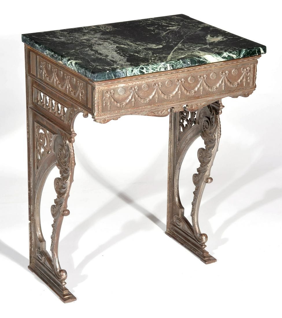 MARBLE TOP METAL STAND.Marble Top