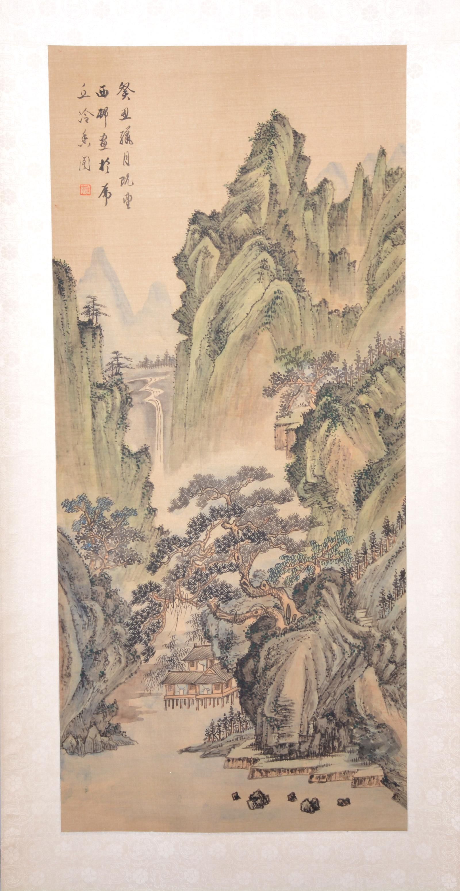 CHINESE SCROLL MOUNTAIN LANDSCAPE 3d1e85
