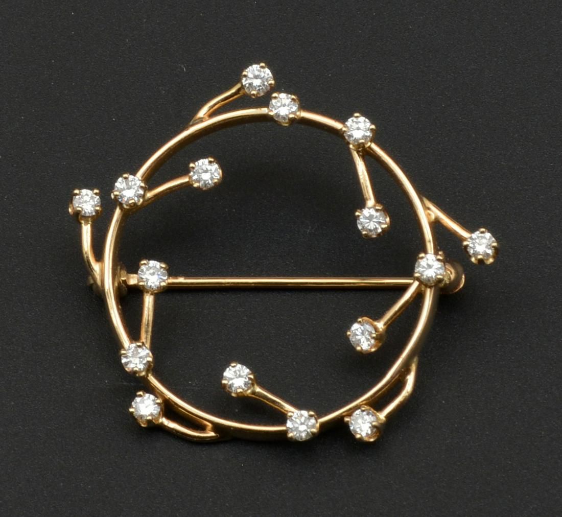 14K YELLOW GOLD CIRCLE PIN WITH