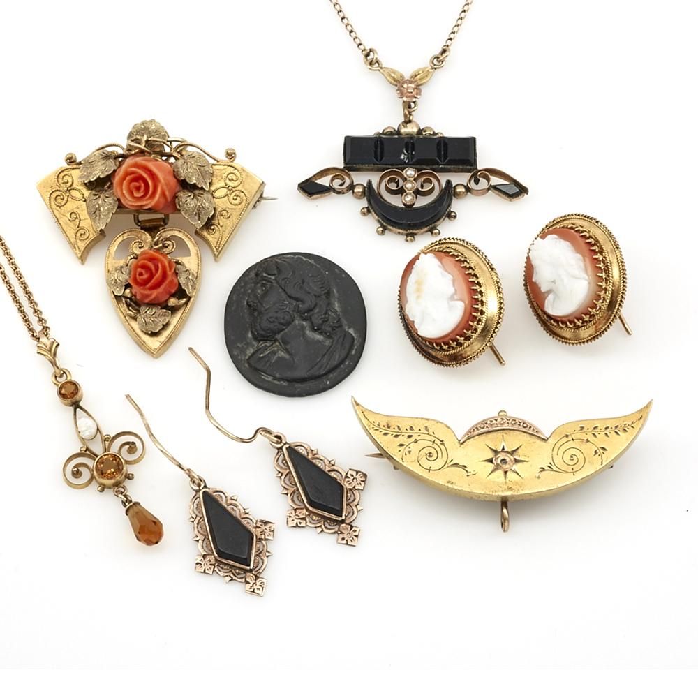 7 PIECES VICTORIAN JEWELRY INCL 3d1ea5