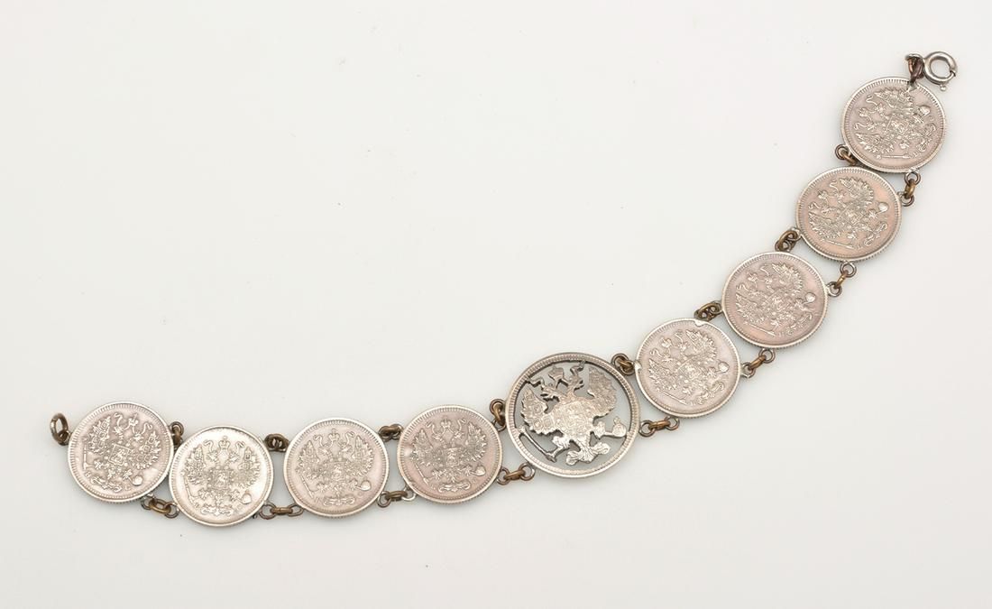 RUSSIAN NINE COIN NECKLACE, 1913,