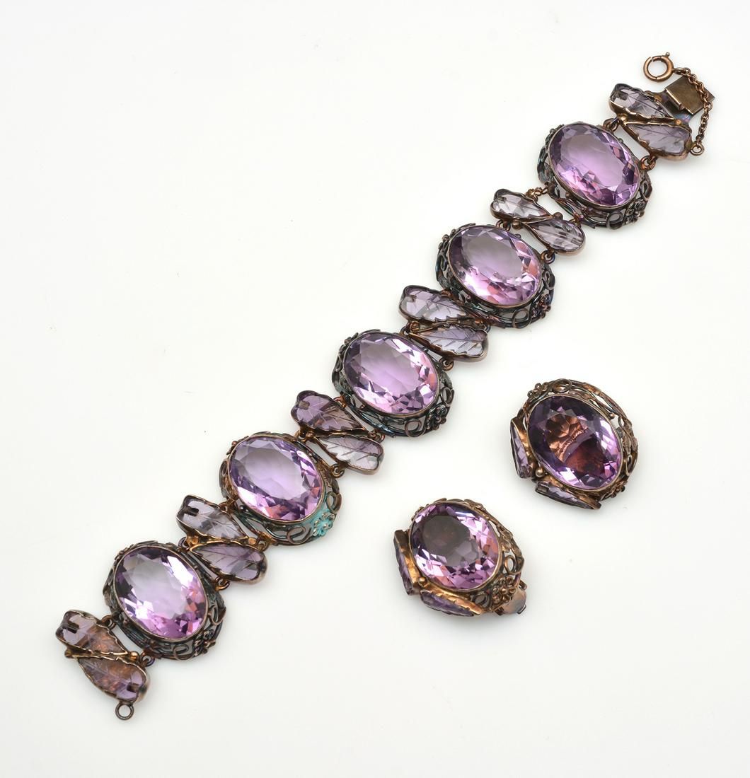 AMETHYST AND SILVER BRACELET AND