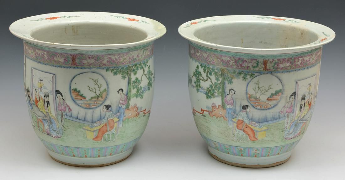 PAIR OF CHINESE FAMILLE ROSE JARDINIERE  3d1f5a