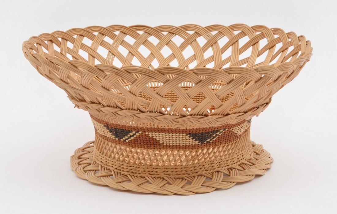 KARUK NATIVE AMERICAN TWINE BASKET 3d20f3