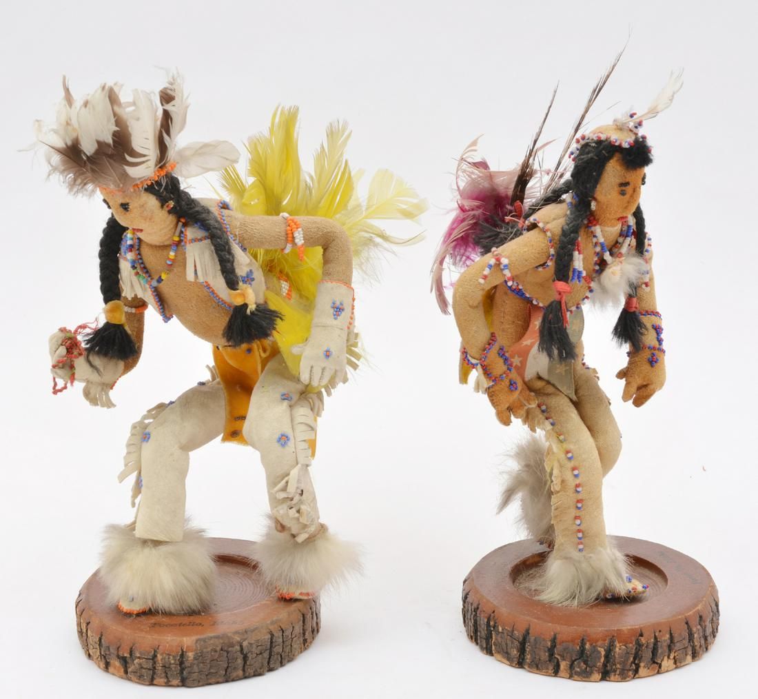 2 BANNOCK NATIVE AMERICAN FIGURES  3d210e