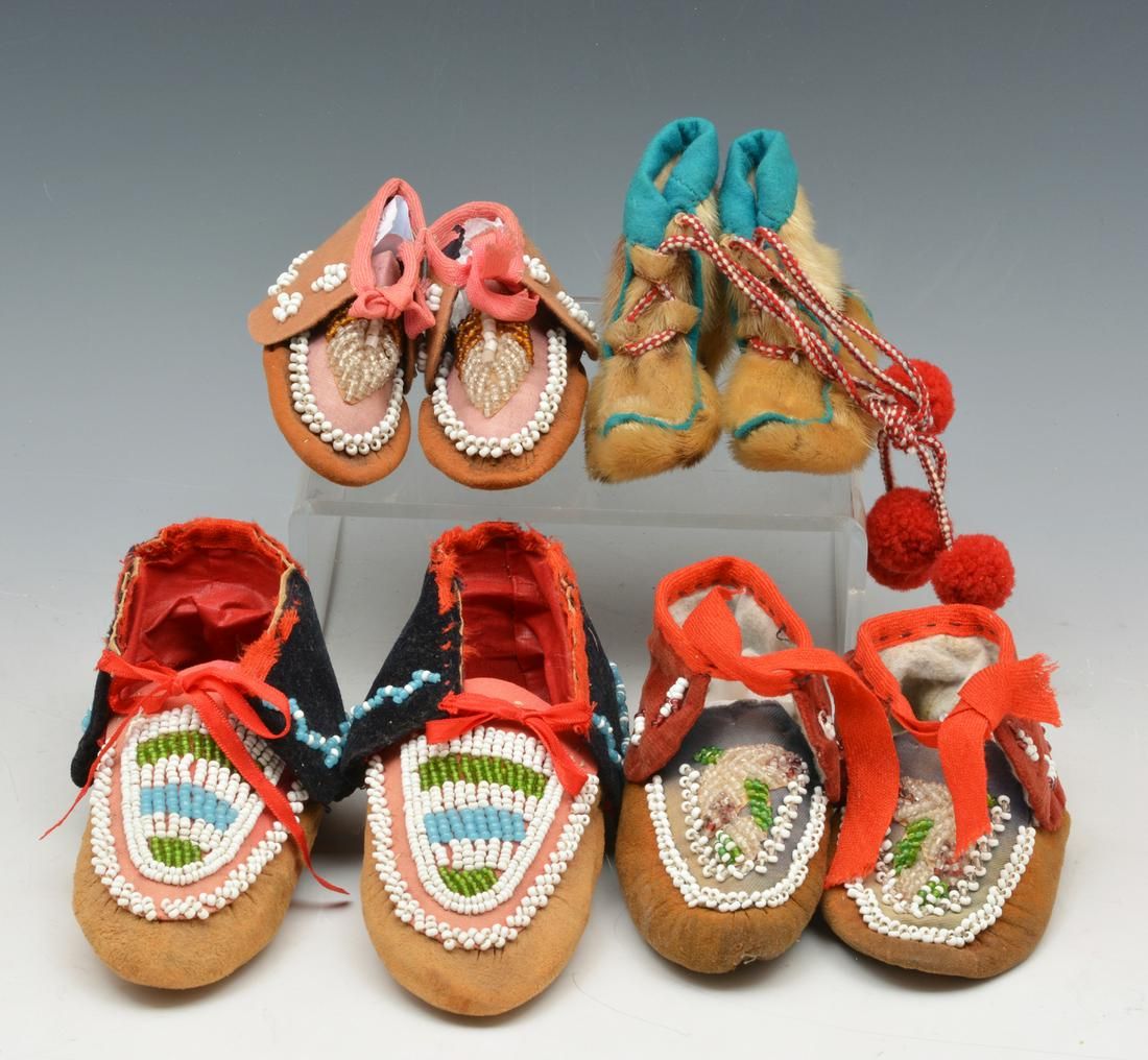 4 PAIR OF NATIVE AMERICAN CHILD 3d213b