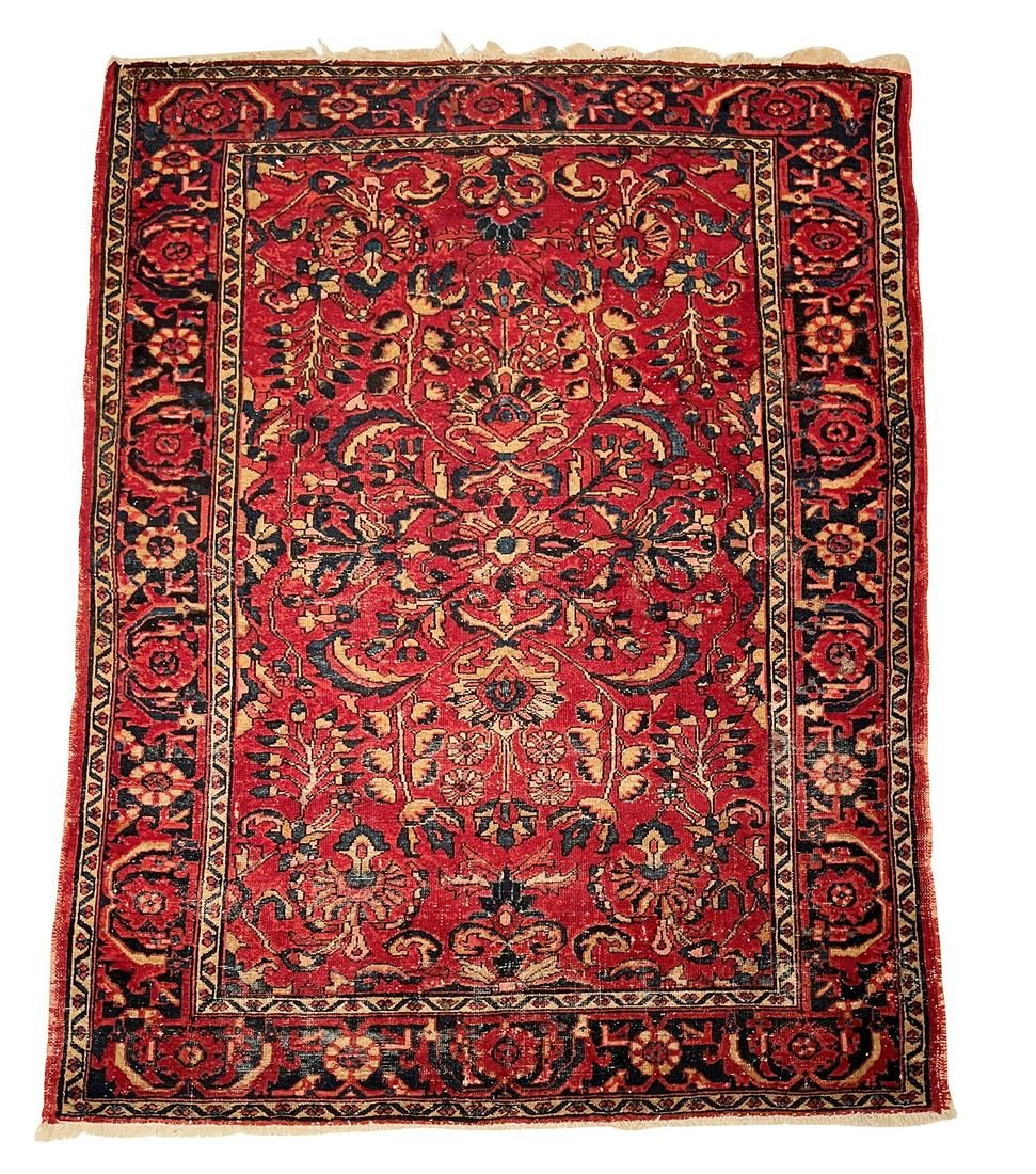 ANTIQUE PERSIAN SCATTER RUG. 80"