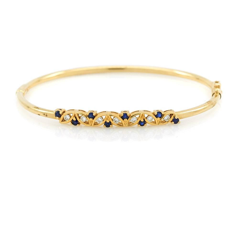14K YELLOW GOLD, SAPPHIRE, AND