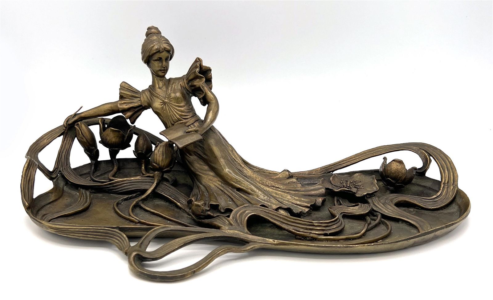 FRENCH ART NOUVEAU FIGURAL BRONZE 3d2279