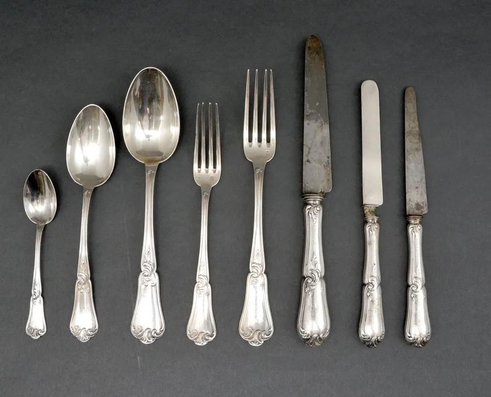 FRENCH STERLING FLATWARE BY HENRI LAPPARRA,